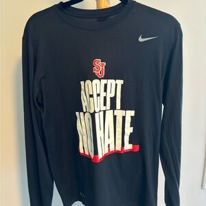 ST. JOHN'S BASKETBALL PLAYER-EXCLUSIVE "ACCEPT NO HATE" PRE-GAME WARM-UP LONG SL